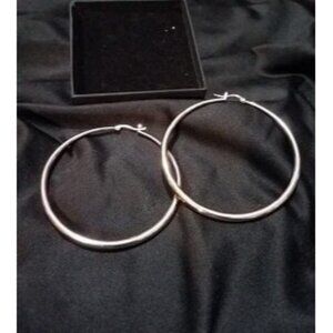 New 14K Gold Plated Sterling Silver Post Hoops | Large Hoops Earring